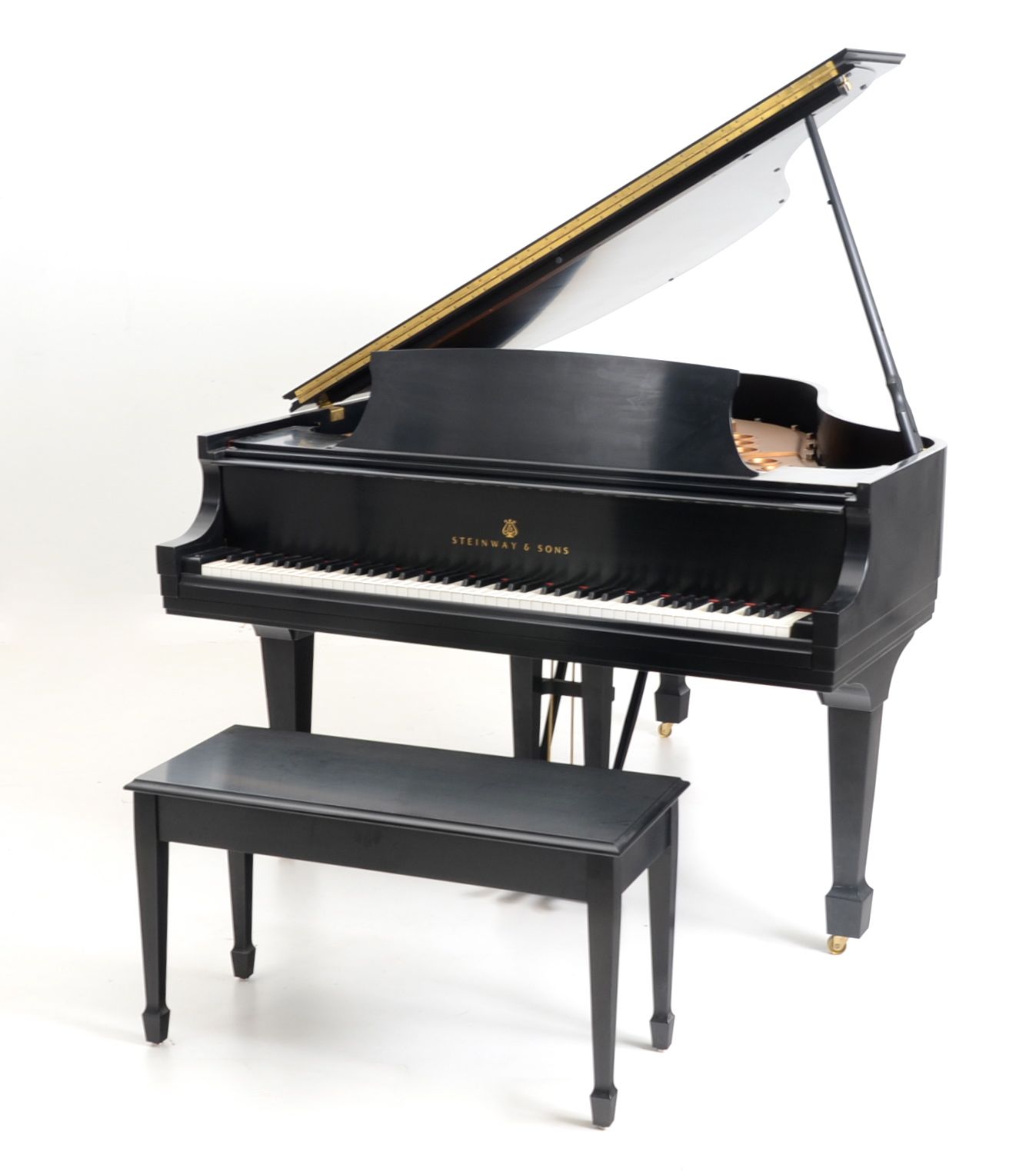 Ebony Black Steinway Model M Grand Piano