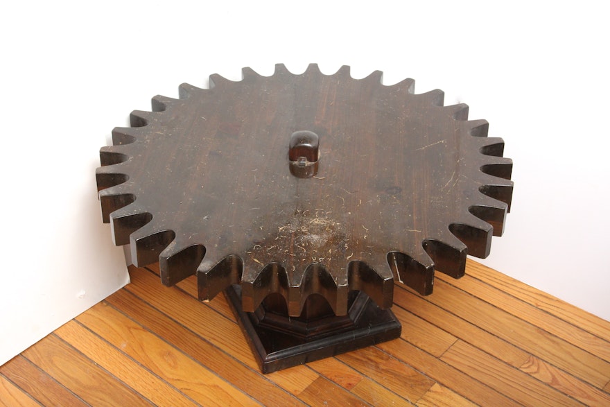 Wooden Gear Coffee Table
