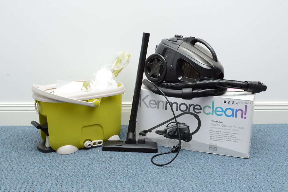 Kenmore Clean! Bagless Canister Vacuum and Spin Mop and Bucket