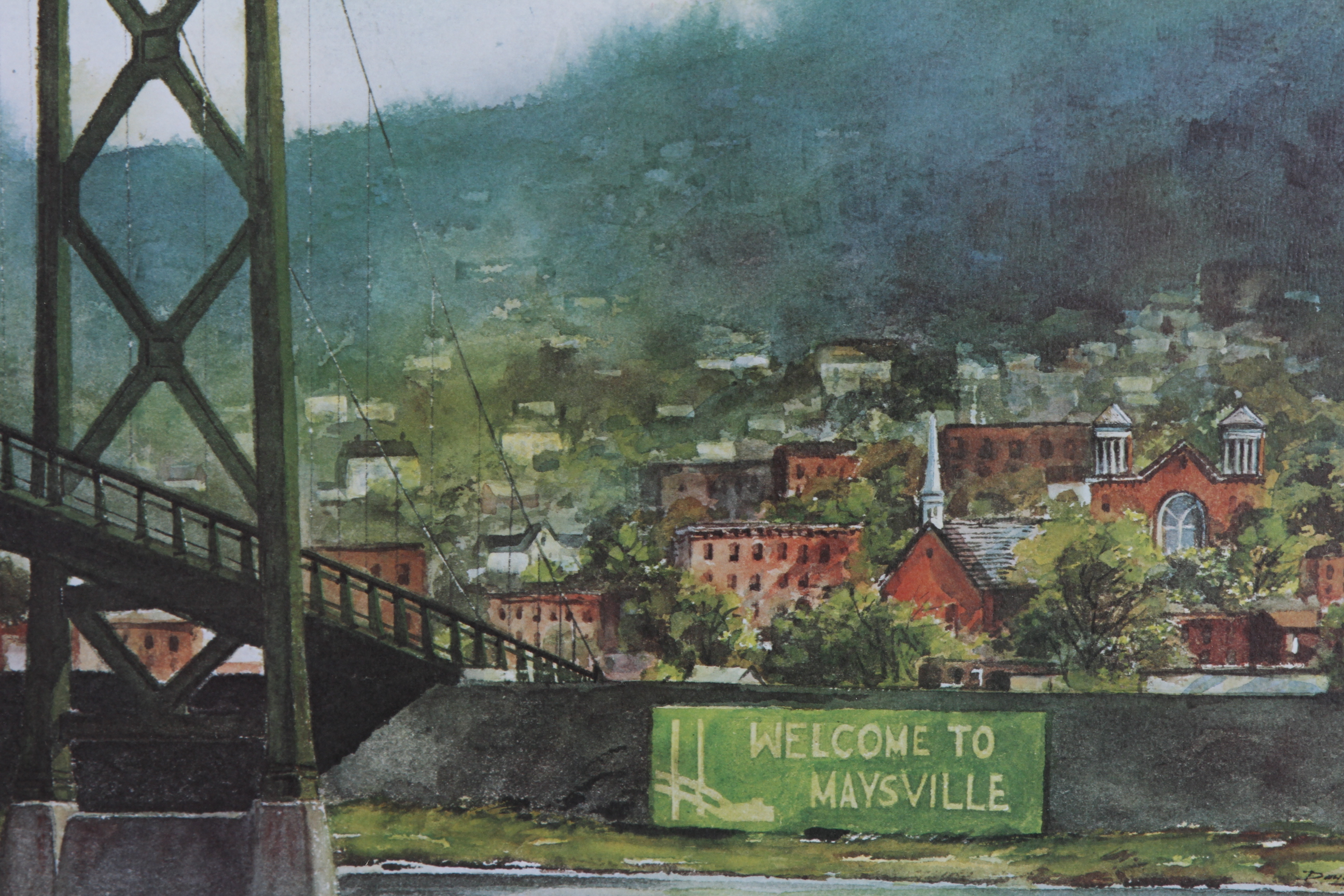 City of Maysville Watercolor Lithograph