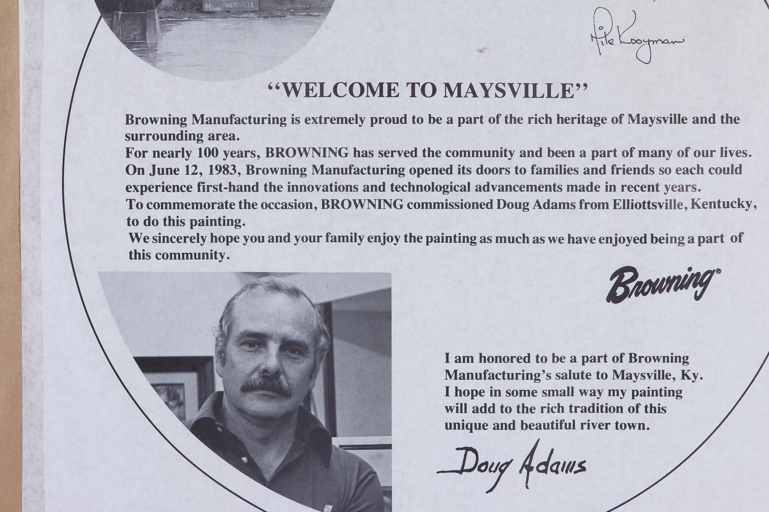 City of Maysville Watercolor Lithograph