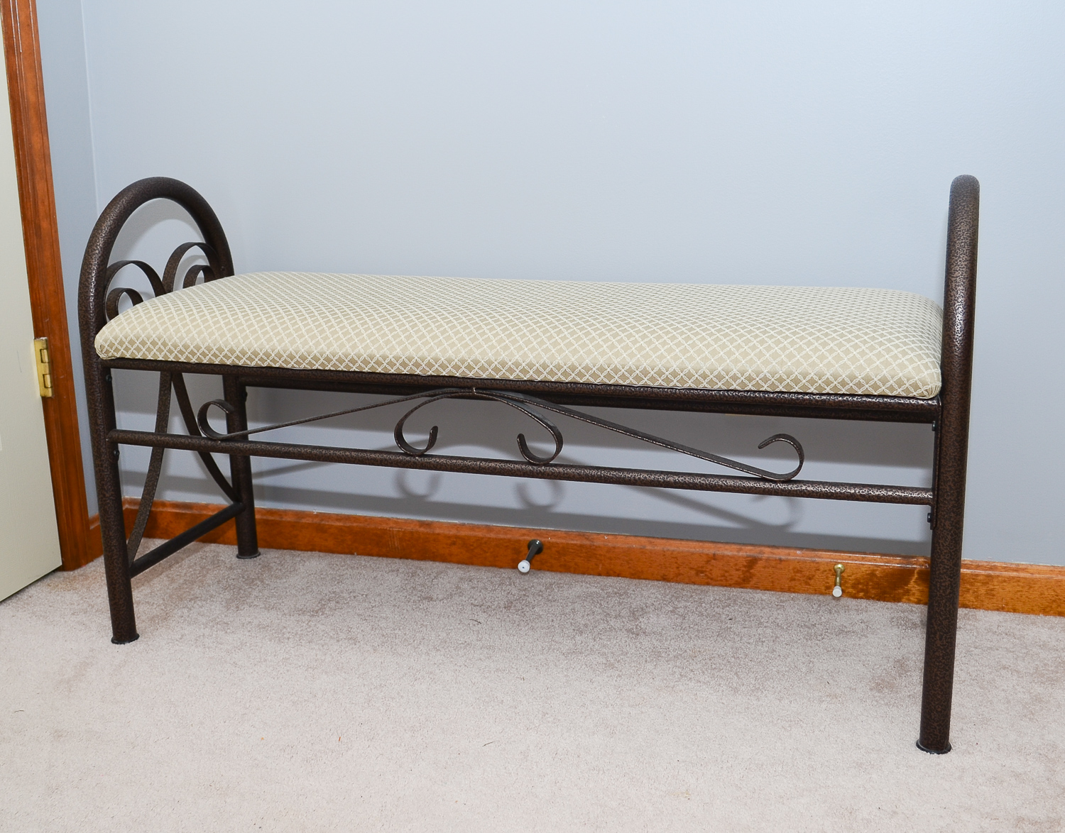 Metal Bench and Matching End Table