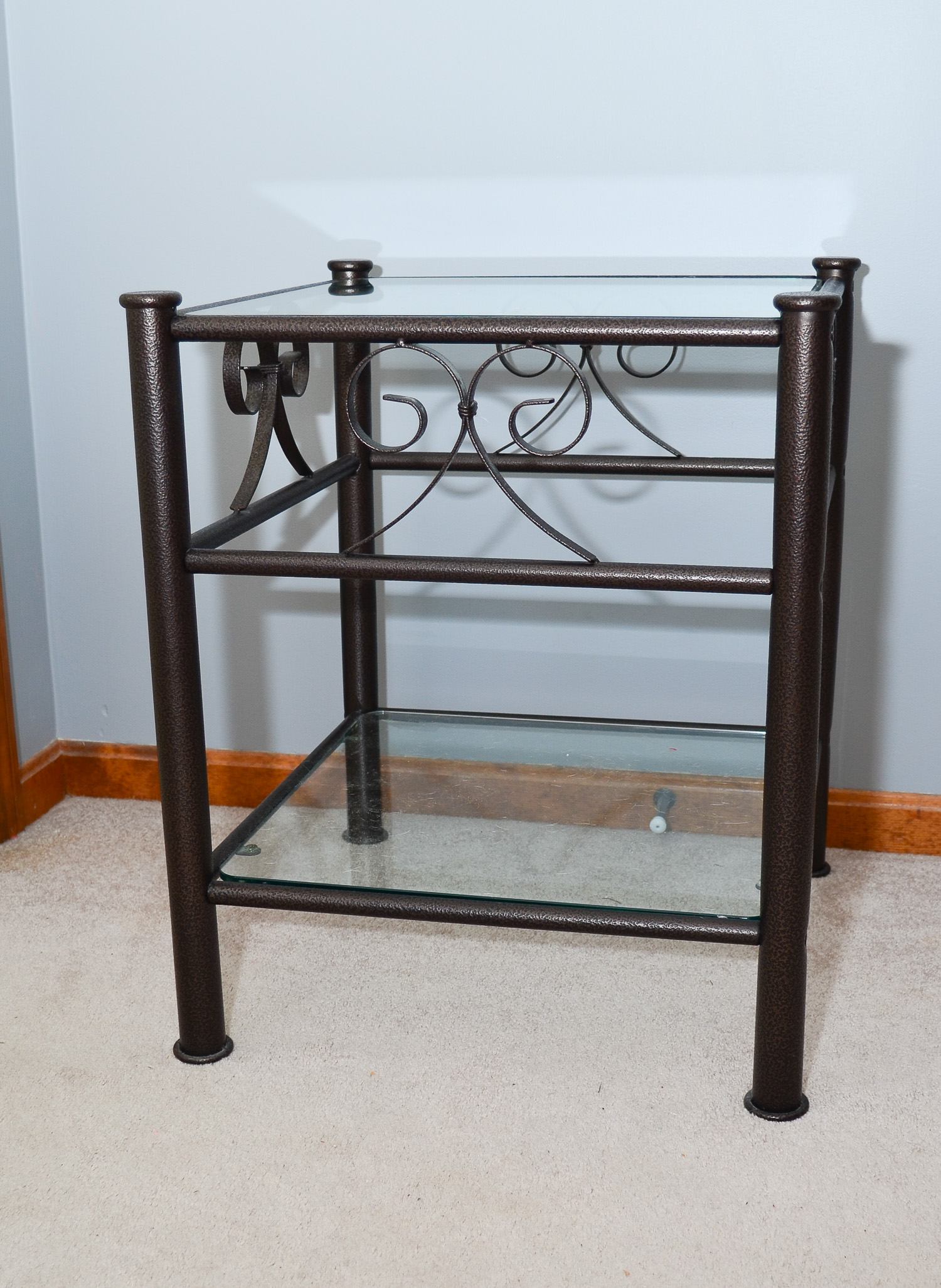 Metal Bench and Matching End Table