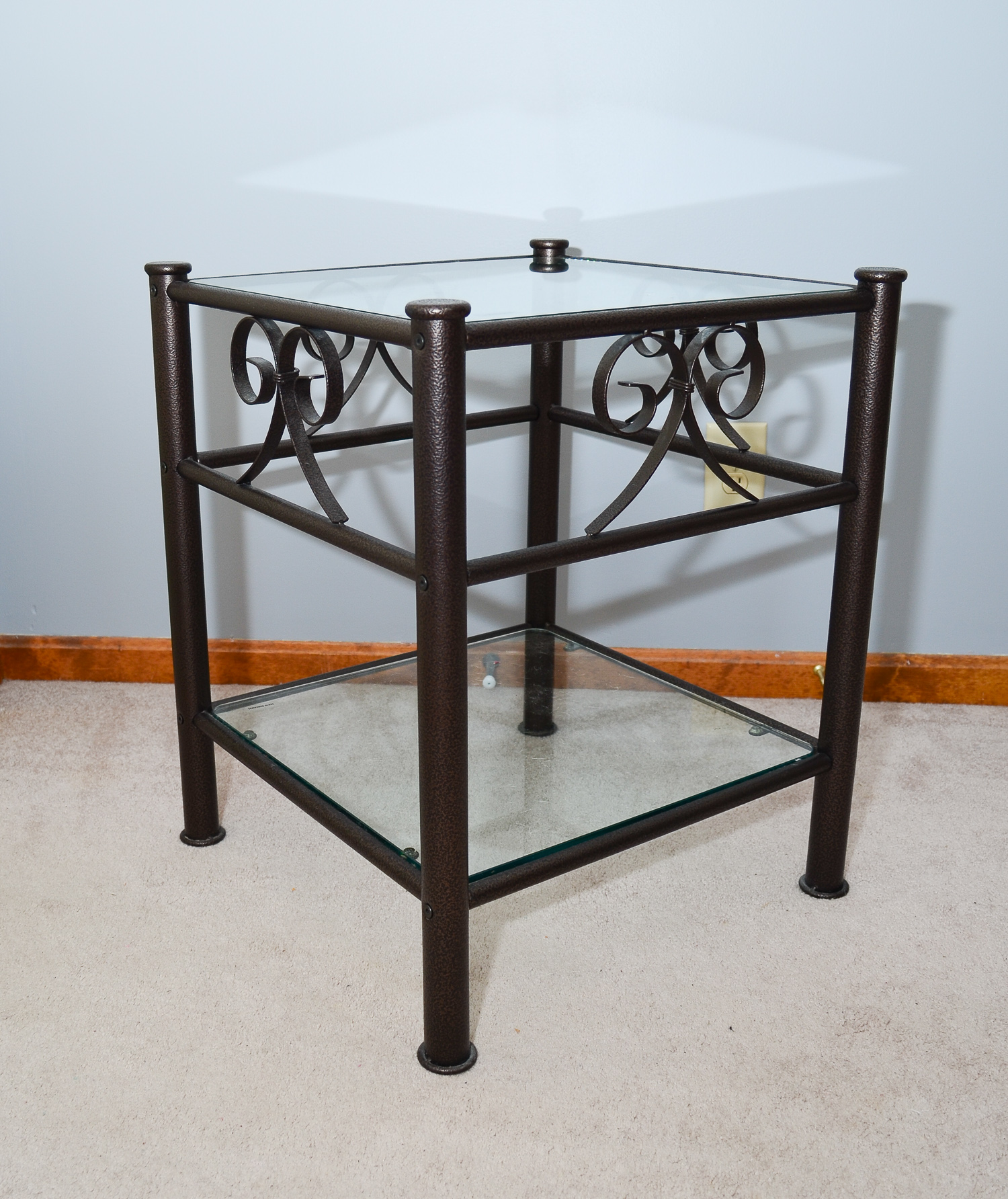Metal Bench and Matching End Table