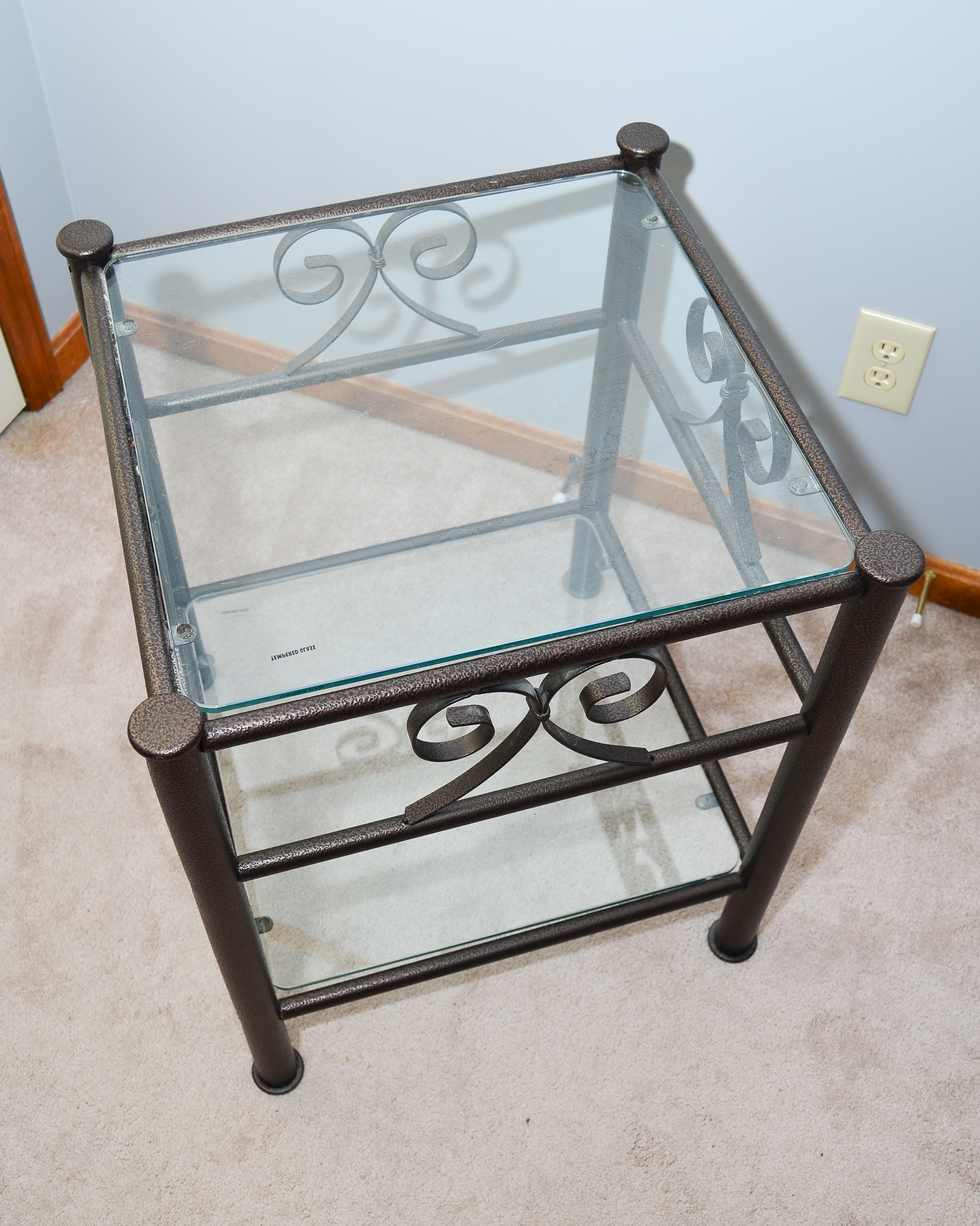 Metal Bench and Matching End Table