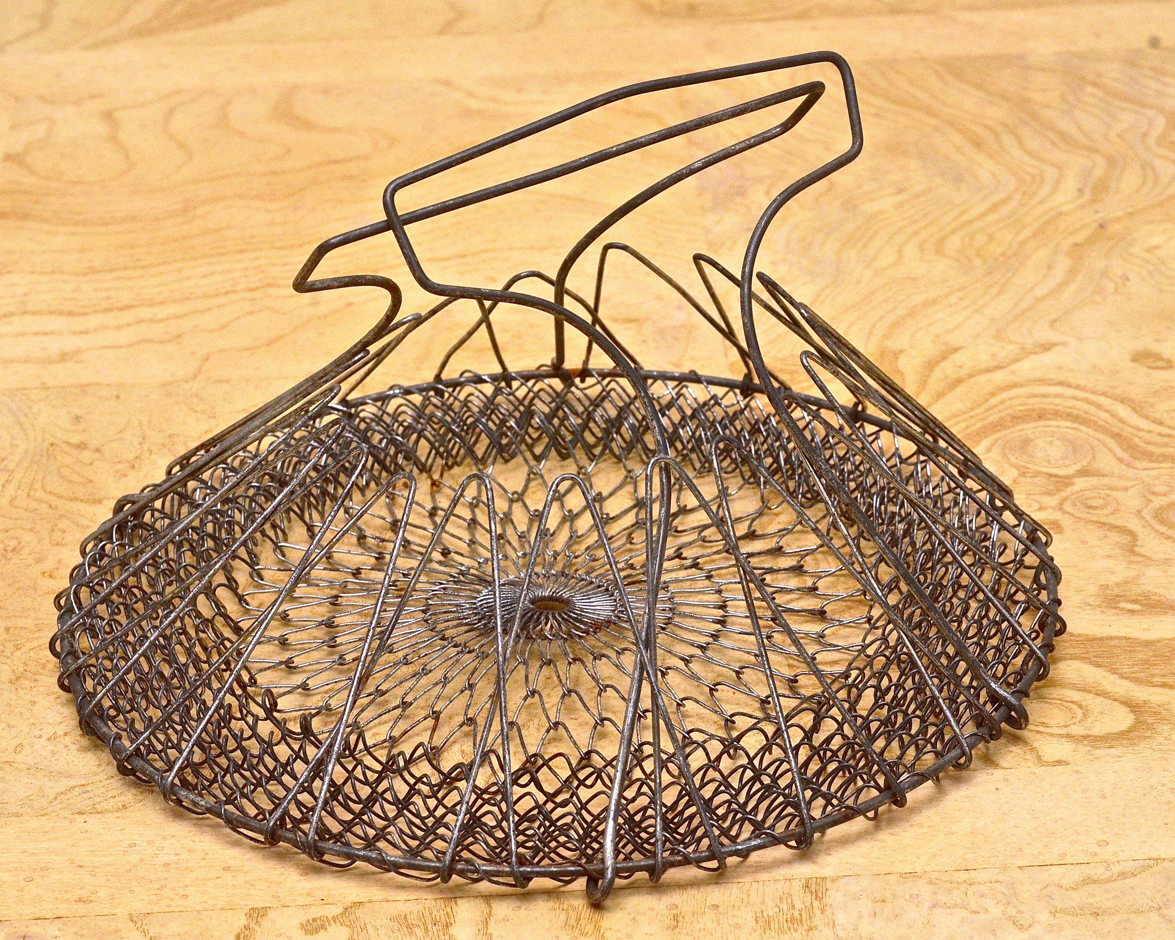 Vintage Collapsible Basket and Collection of Kitchen Essentials