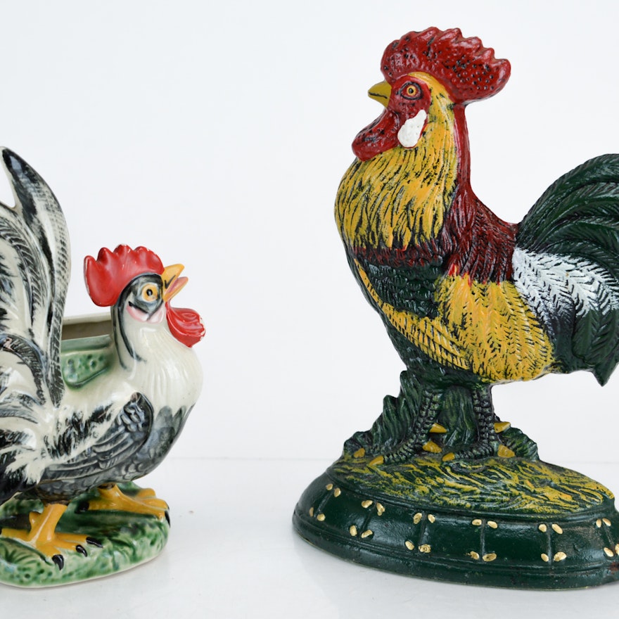 Two Vintage Rooster Kitchen Items
