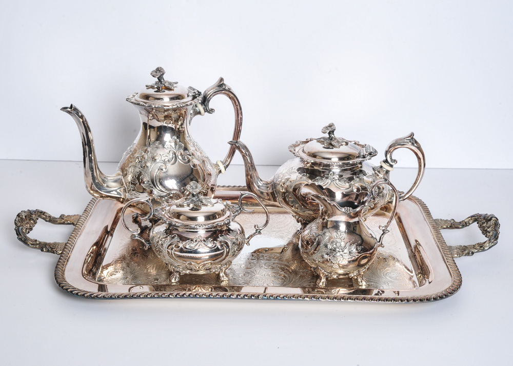 Antique John Turton Silver Plate Coffee Service
