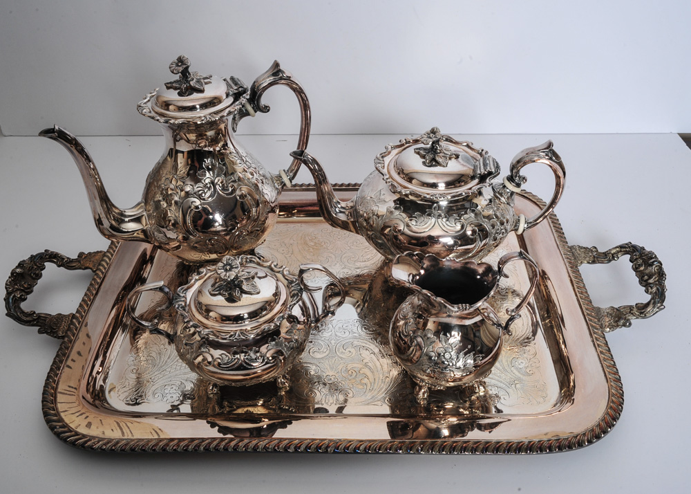 Antique John Turton Silver Plate Coffee Service