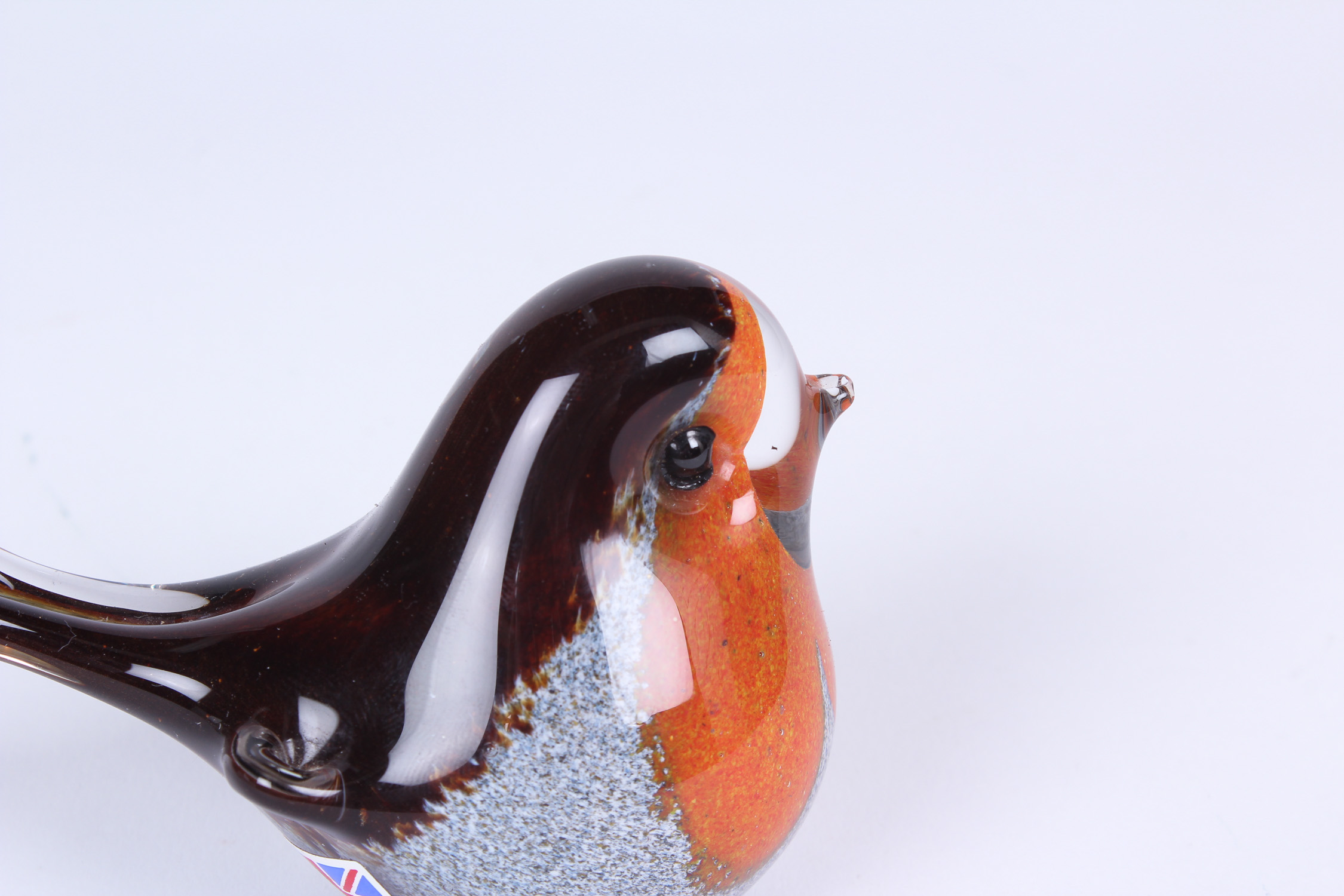 Handblown Langham Glass Robin Paperweight