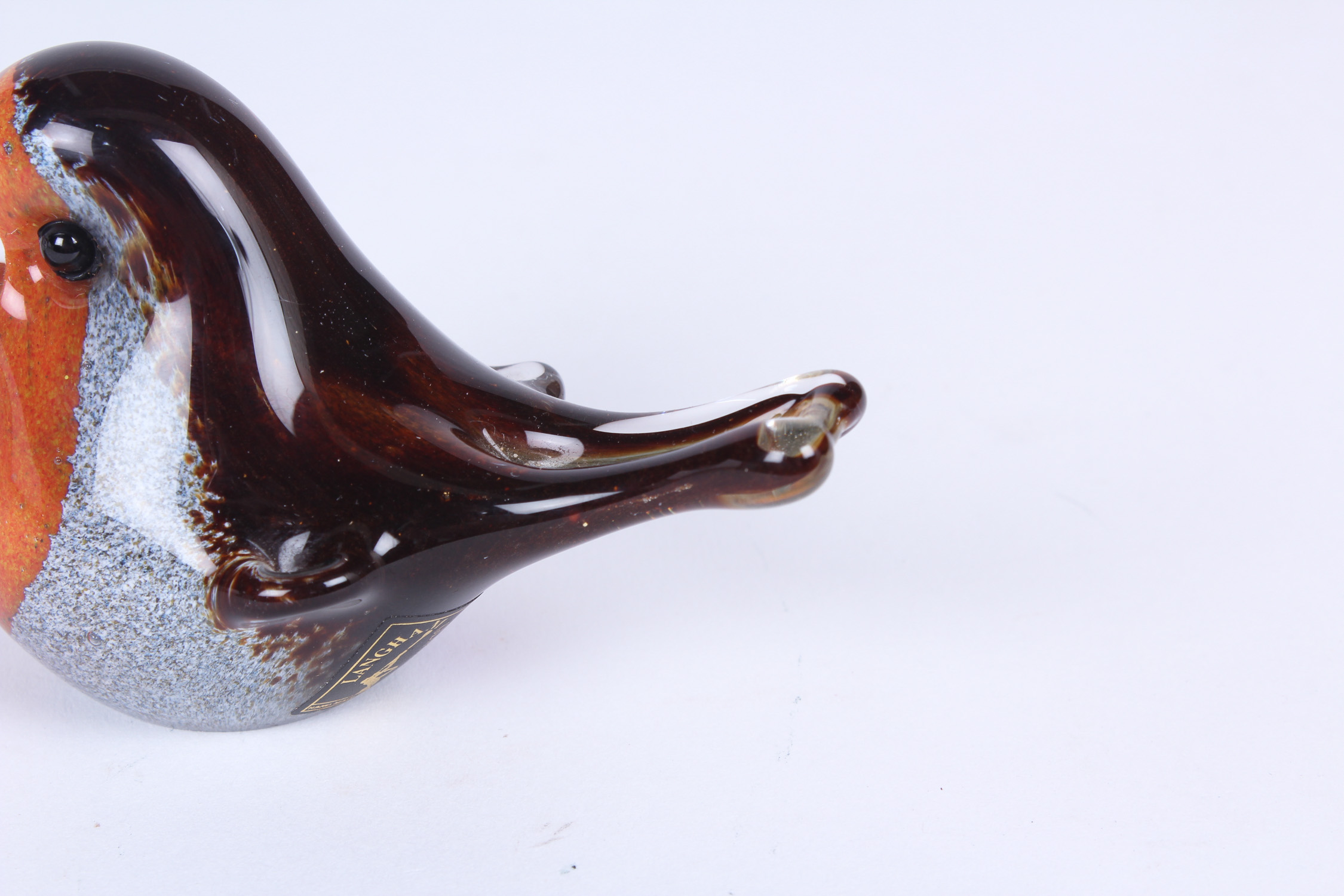 Handblown Langham Glass Robin Paperweight