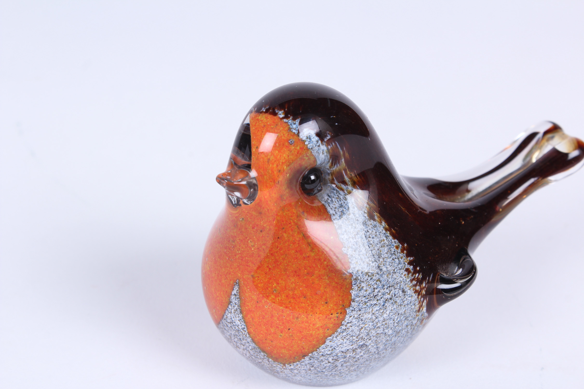 Handblown Langham Glass Robin Paperweight