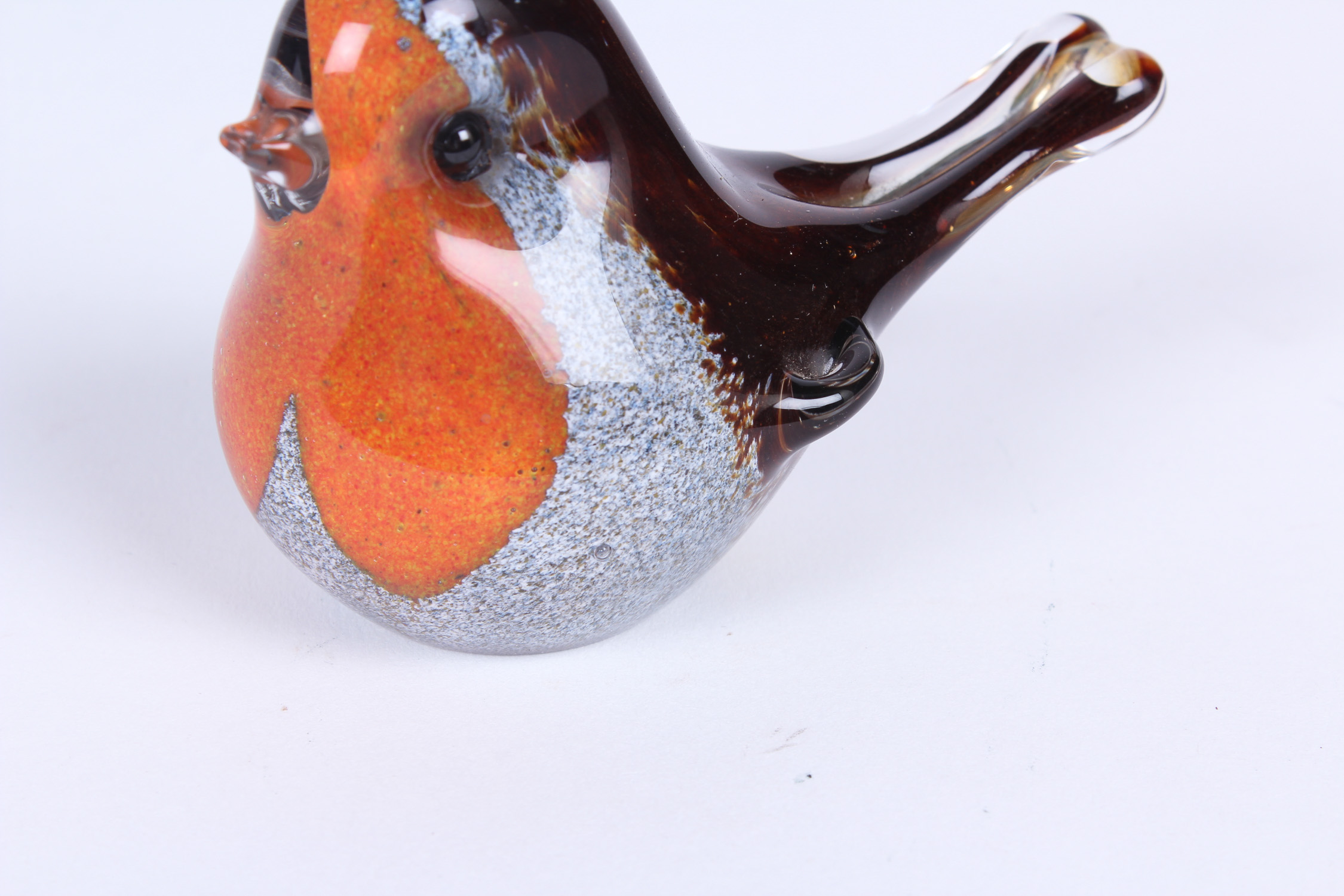 Handblown Langham Glass Robin Paperweight