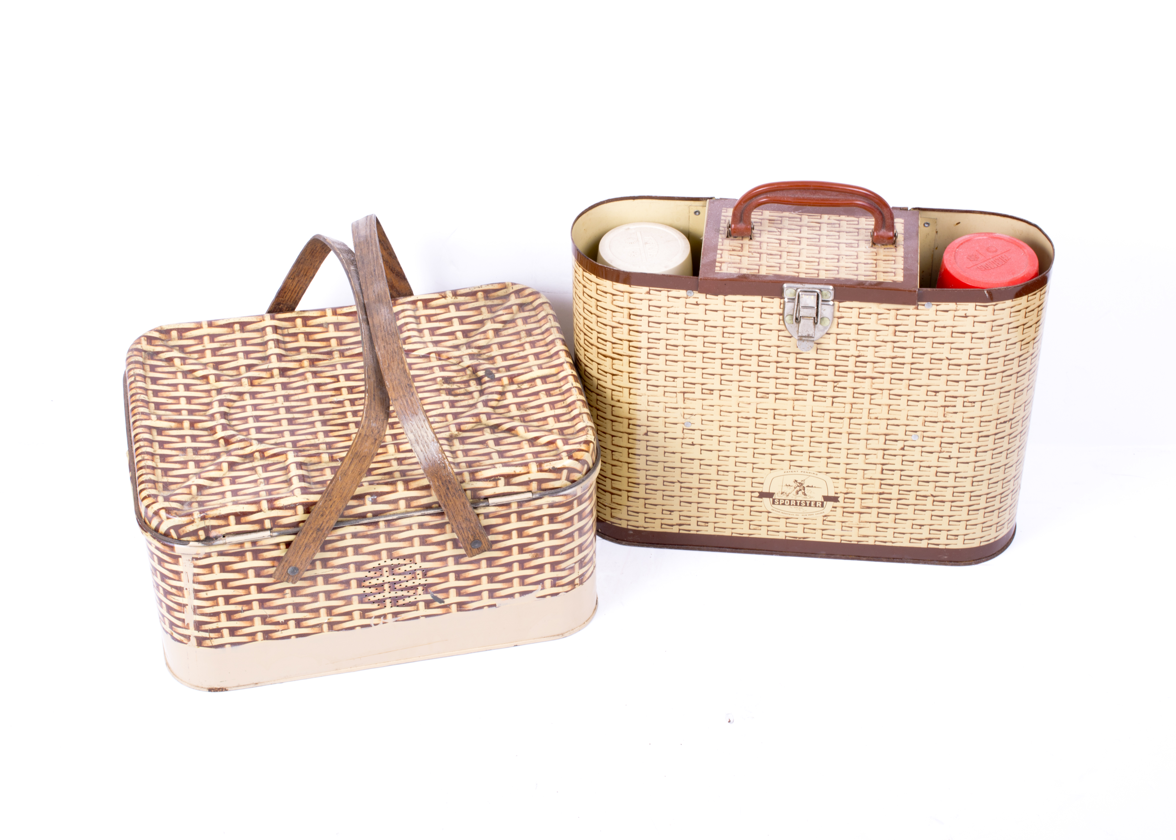 Vintage Sportster Tin Carrier with Tin Basket