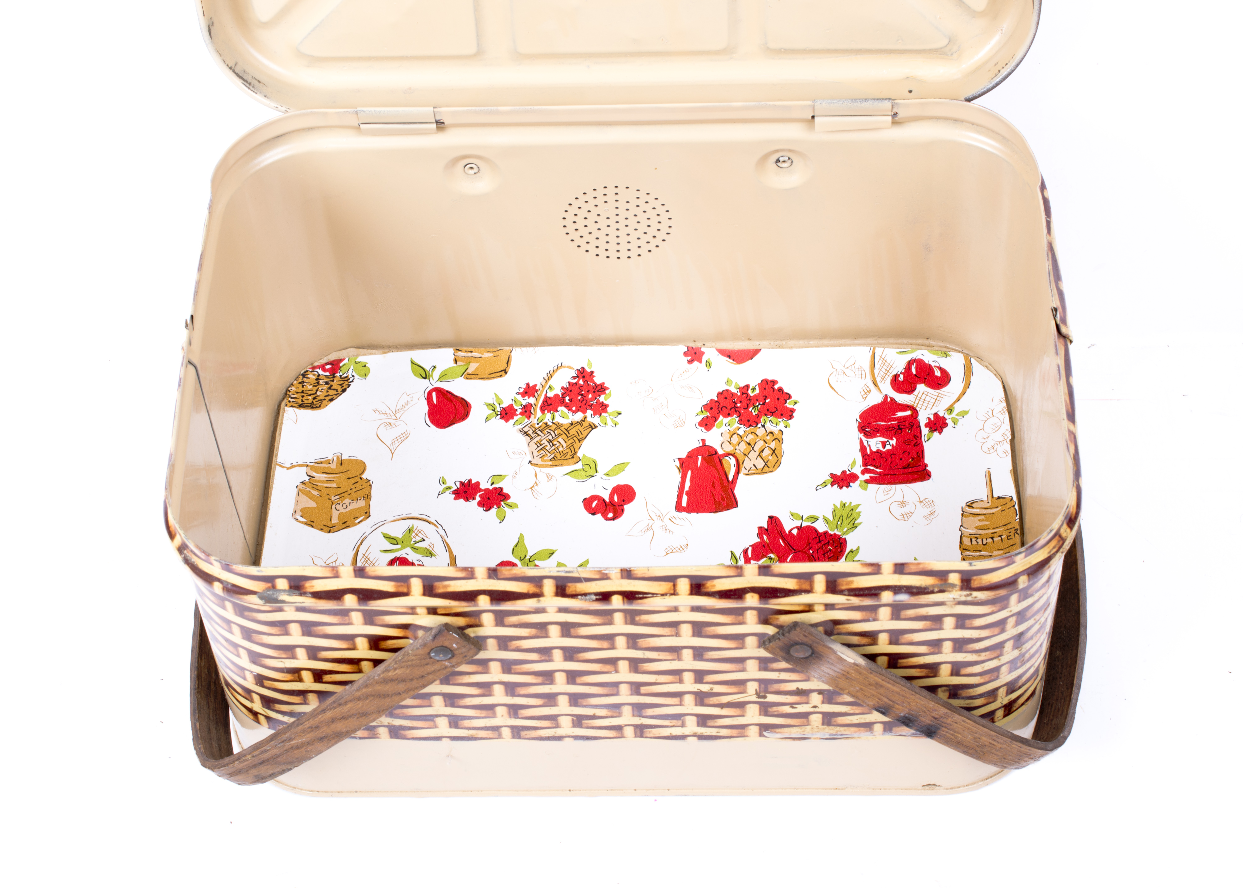 Vintage Sportster Tin Carrier with Tin Basket