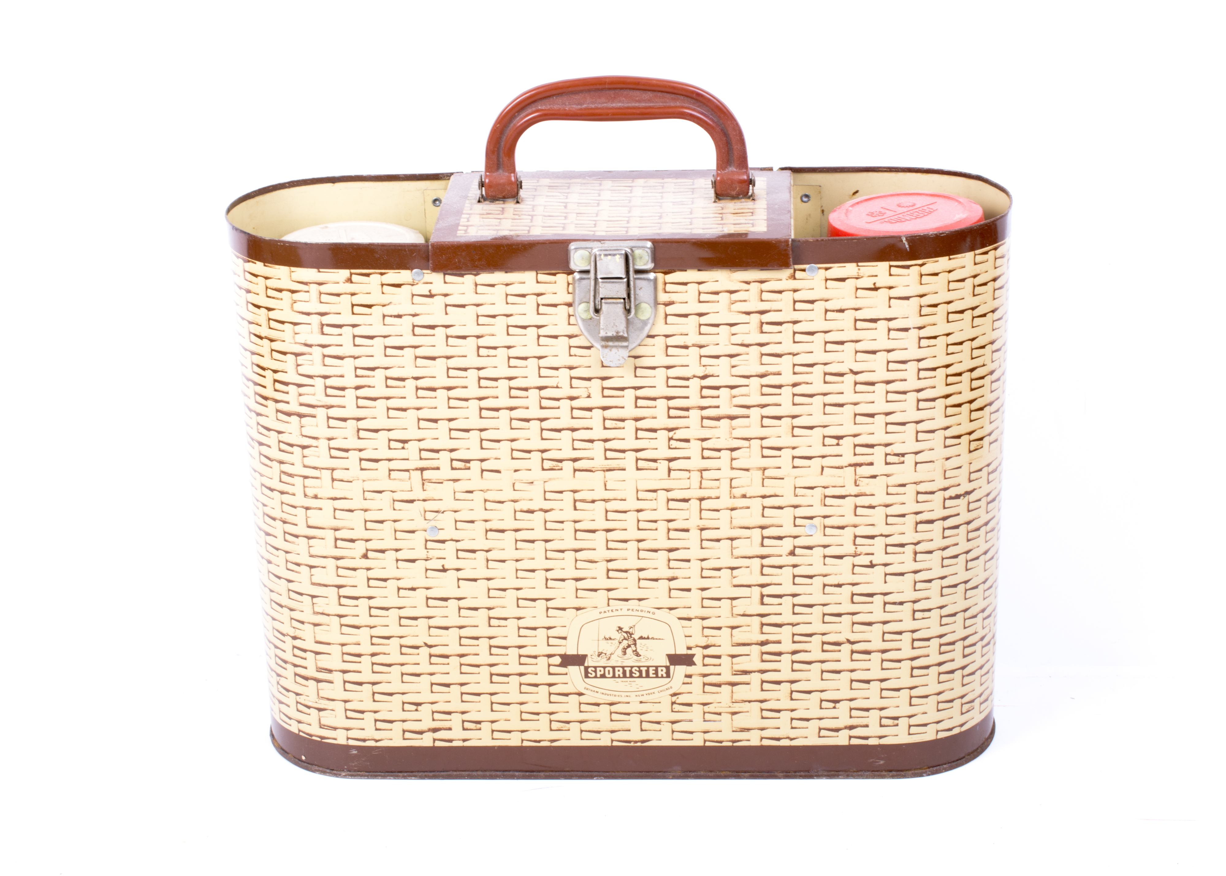 Vintage Sportster Tin Carrier with Tin Basket