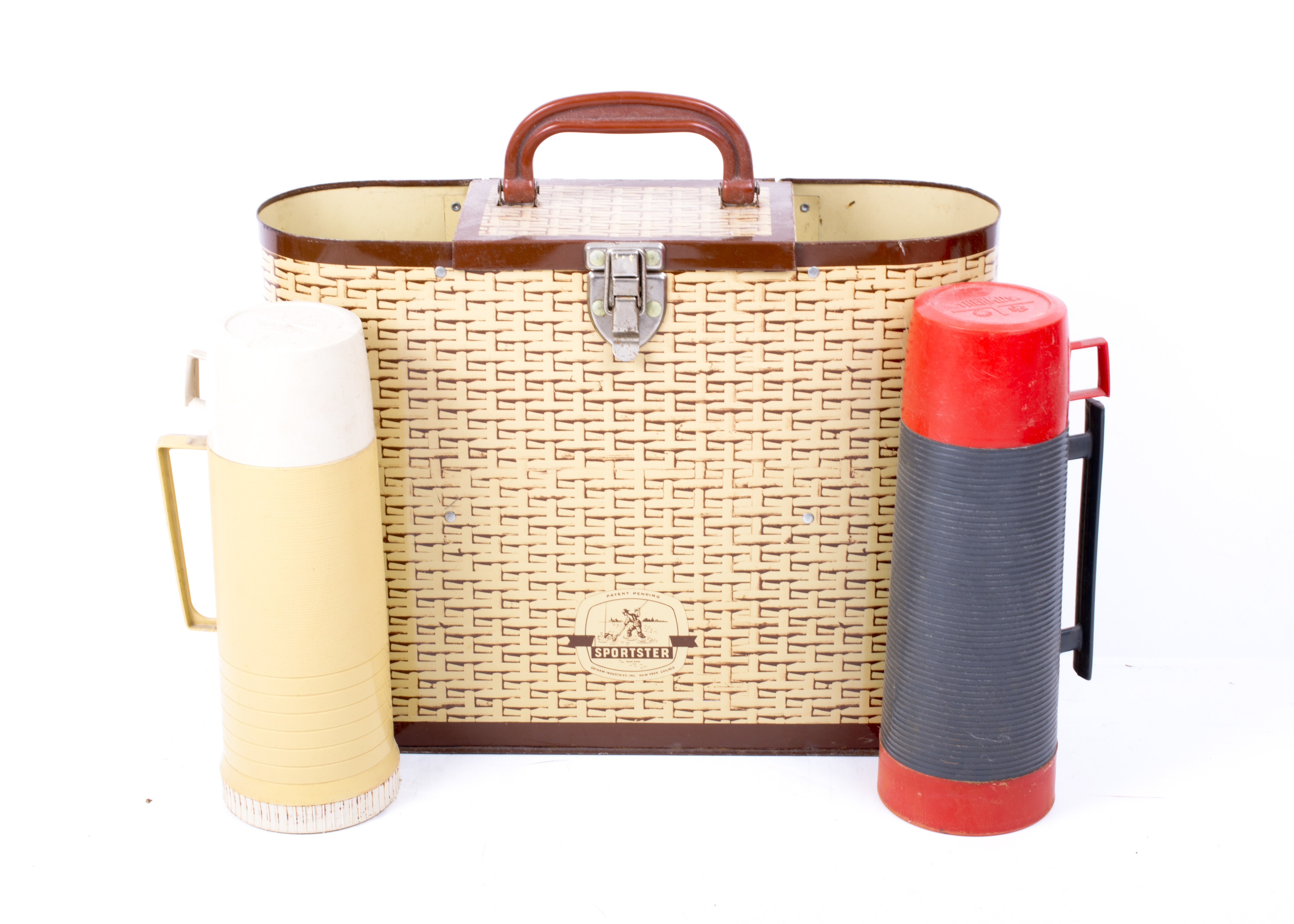 Vintage Sportster Tin Carrier with Tin Basket