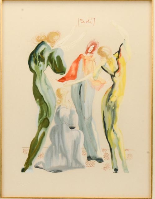 Lithograph of "La Dance" from the "Divine Comedy" After Salvador