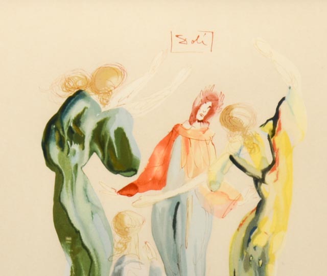 Lithograph of "La Dance" from the "Divine Comedy" After Salvador