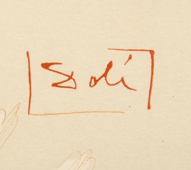 Lithograph of "La Dance" from the "Divine Comedy" After Salvador