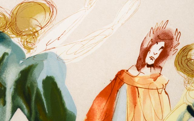 Lithograph of "La Dance" from the "Divine Comedy" After Salvador