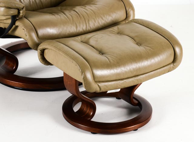 J.E. Ekornes A/S N-6222 Ikornnes Chair and Ottoman