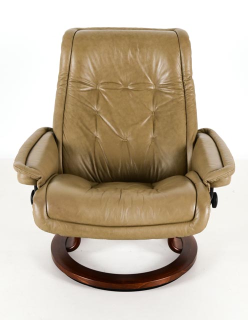 J.E. Ekornes A/S N-6222 Ikornnes Chair and Ottoman