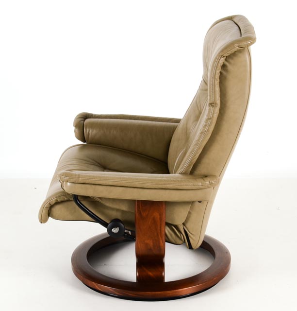 J.E. Ekornes A/S N-6222 Ikornnes Chair and Ottoman