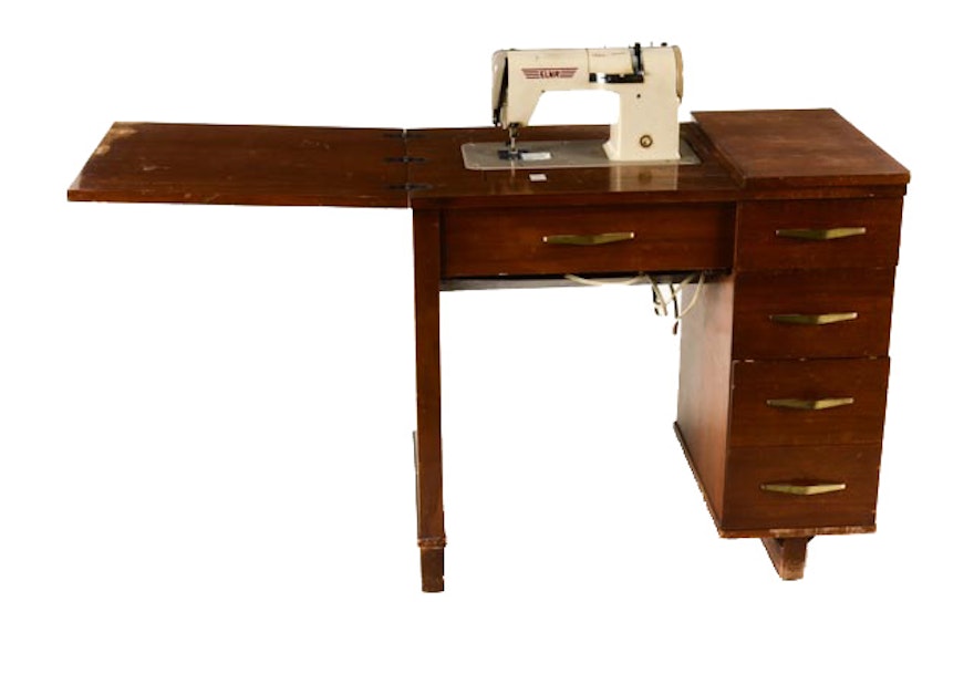 Elna Plana Automatic Sewing Machine in Cabinet