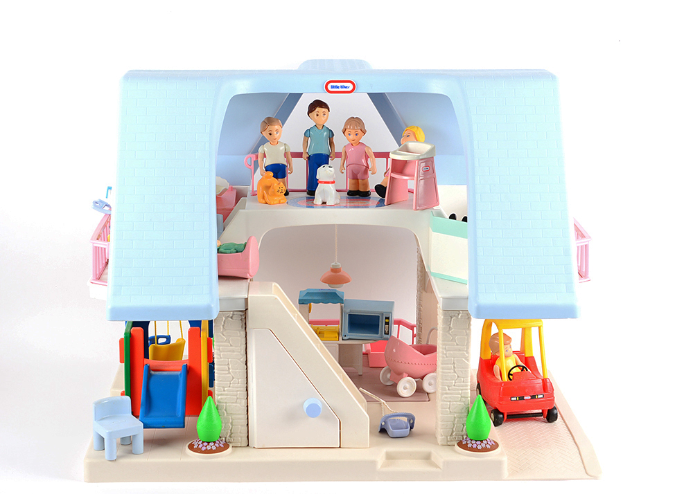 Vintage Little Tikes Blue Roof Doll House