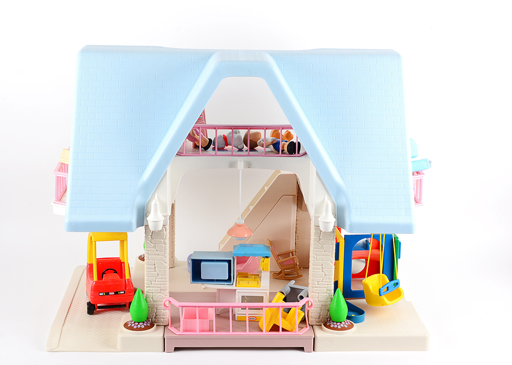 Vintage Little Tikes Blue Roof Doll House
