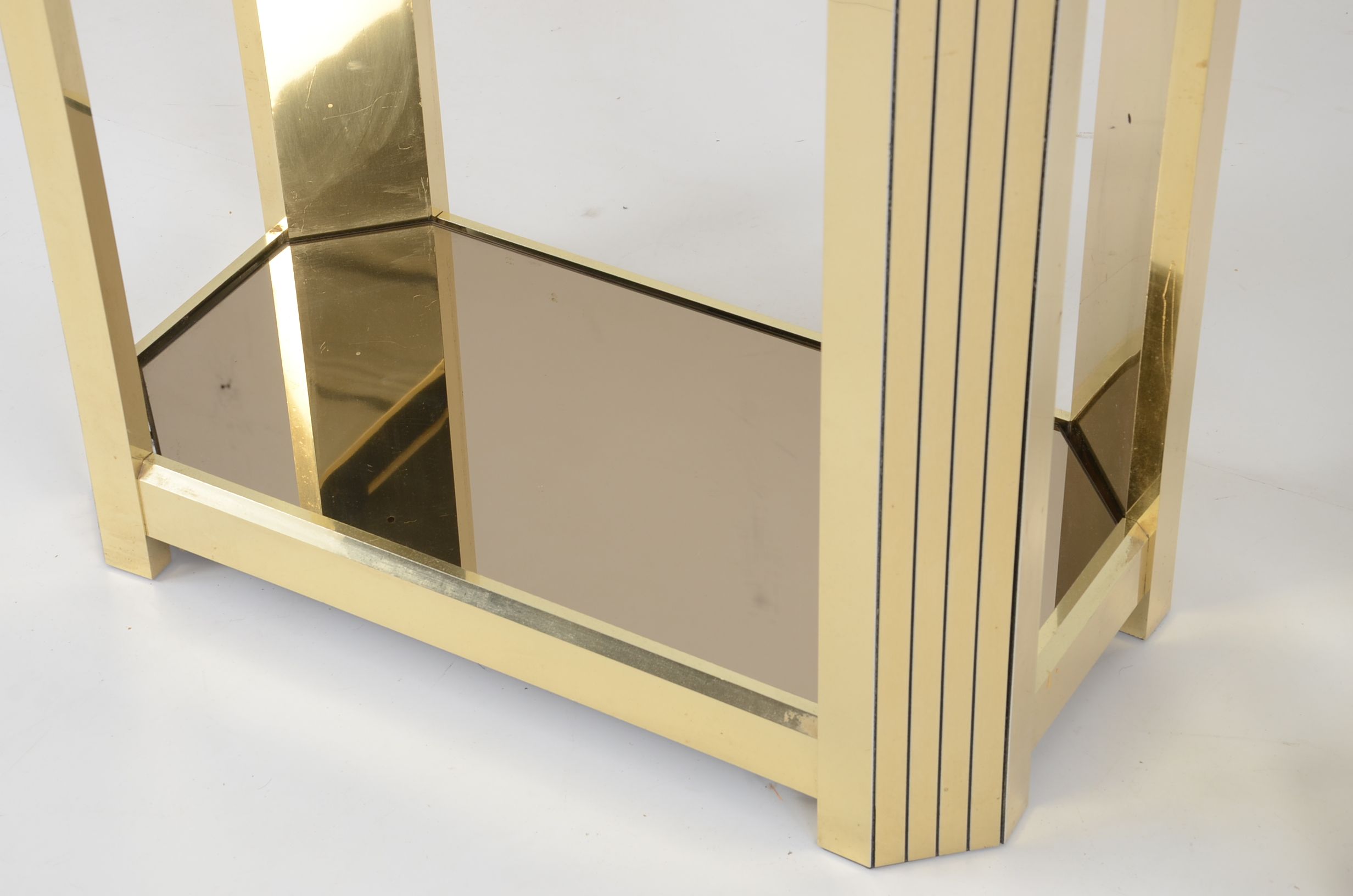 Pair of Gold Tone Display Shelves