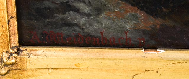 August Weidenbach Original Landscape Painting of Scottish Castle