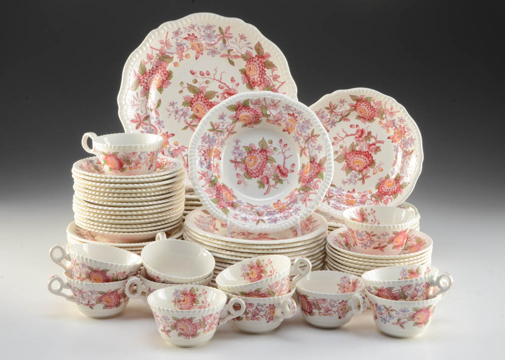 Vintage Spode "Aster" China Setting for Twelve