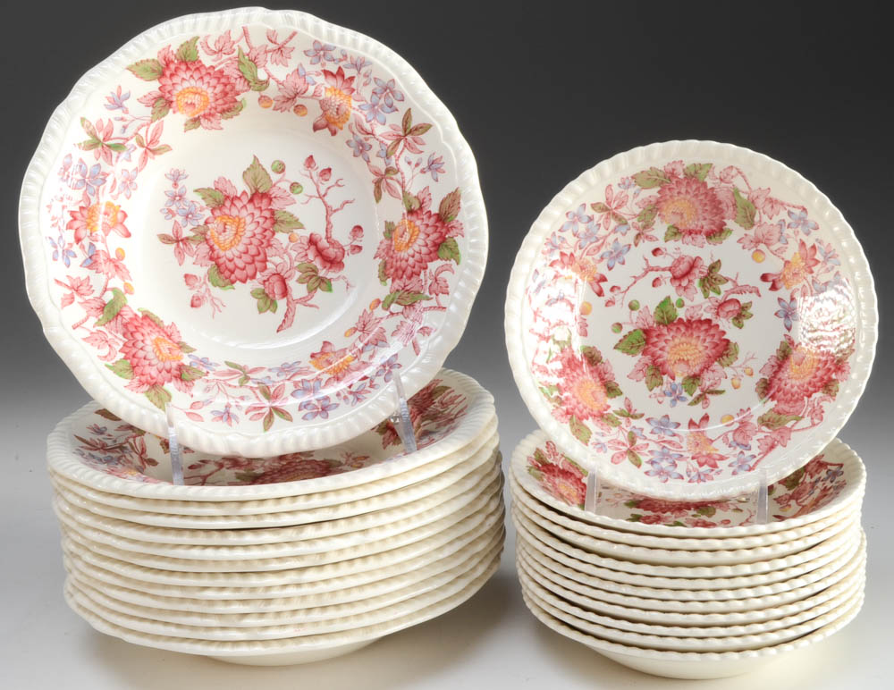Vintage Spode "Aster" China Setting for Twelve