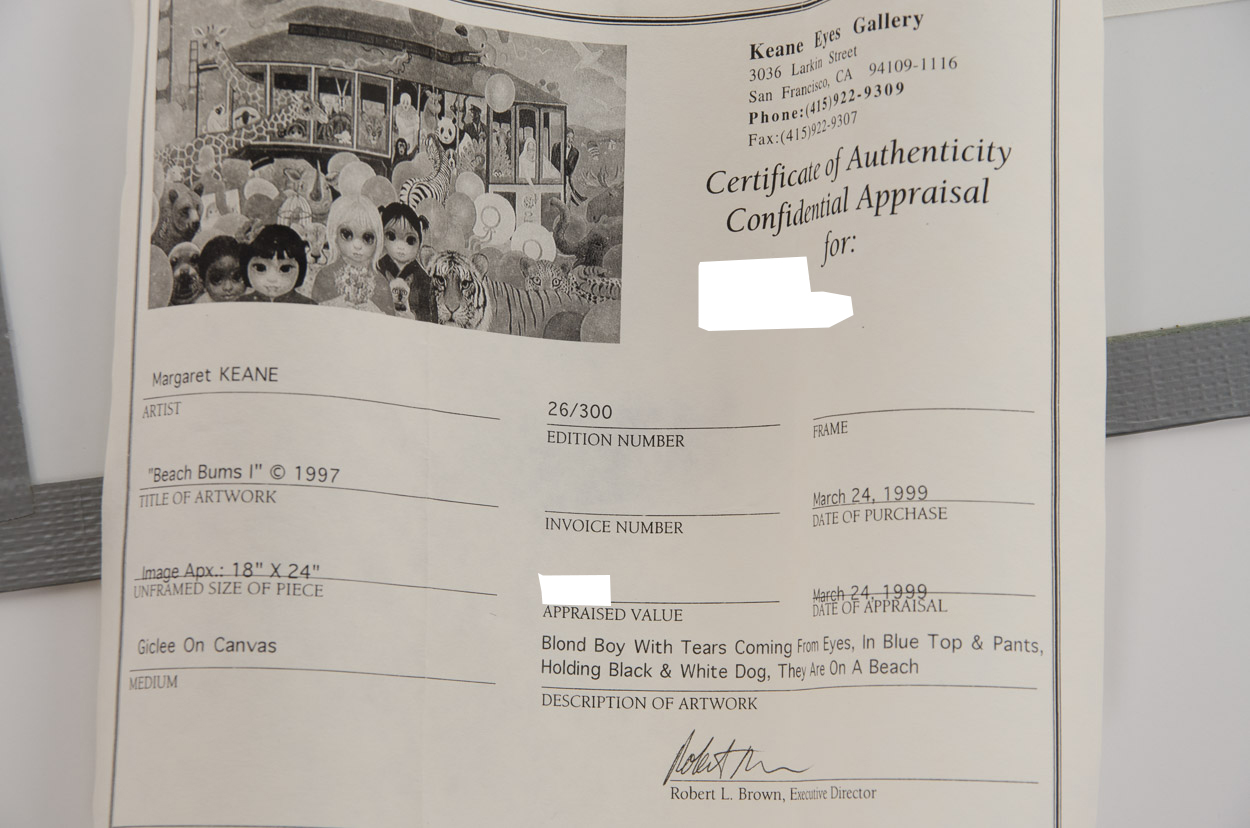 Margaret Keane "Beach Bums I" Giclee on Canvas Reproduction