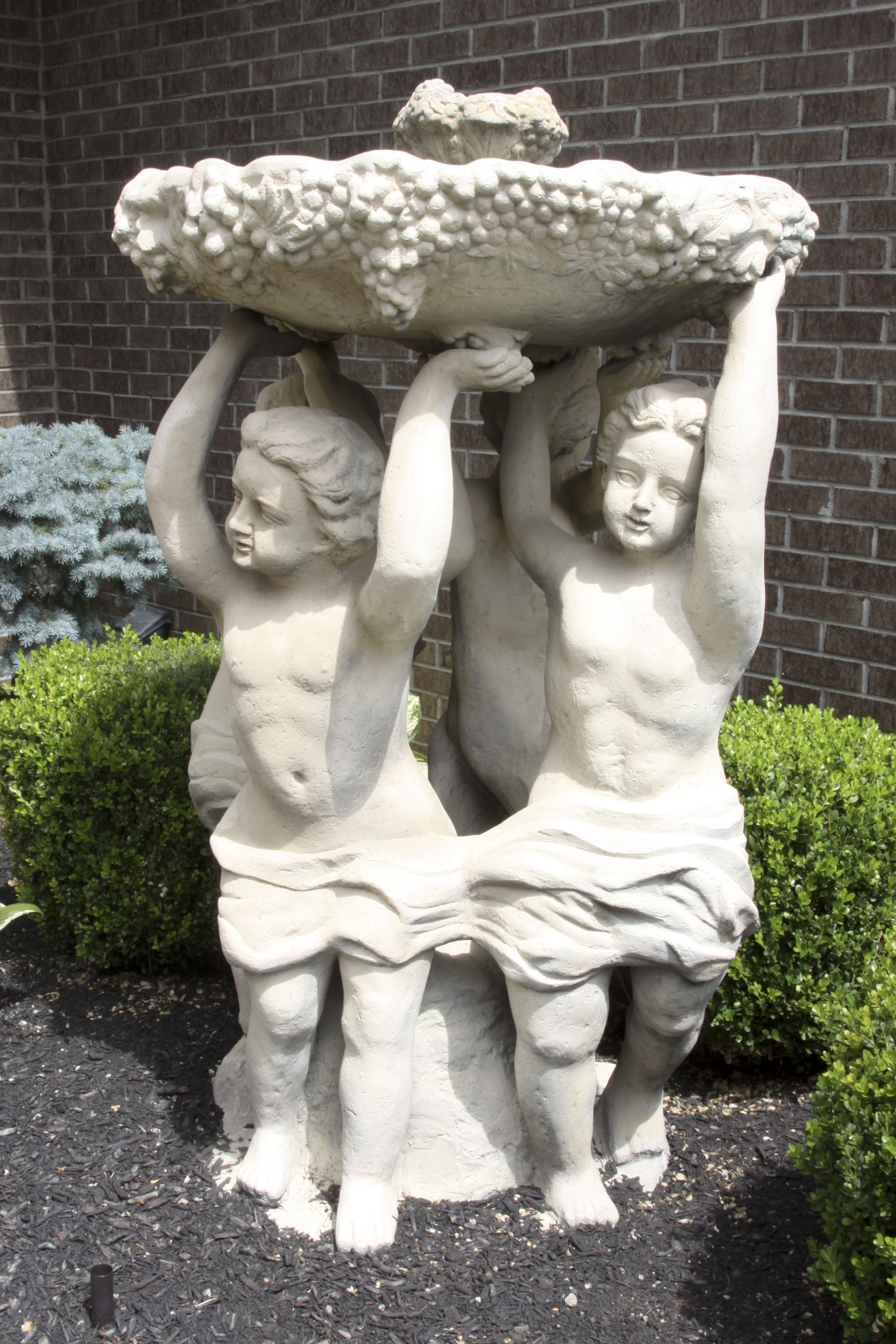Large Outdoor Cement Cherub Fountain
