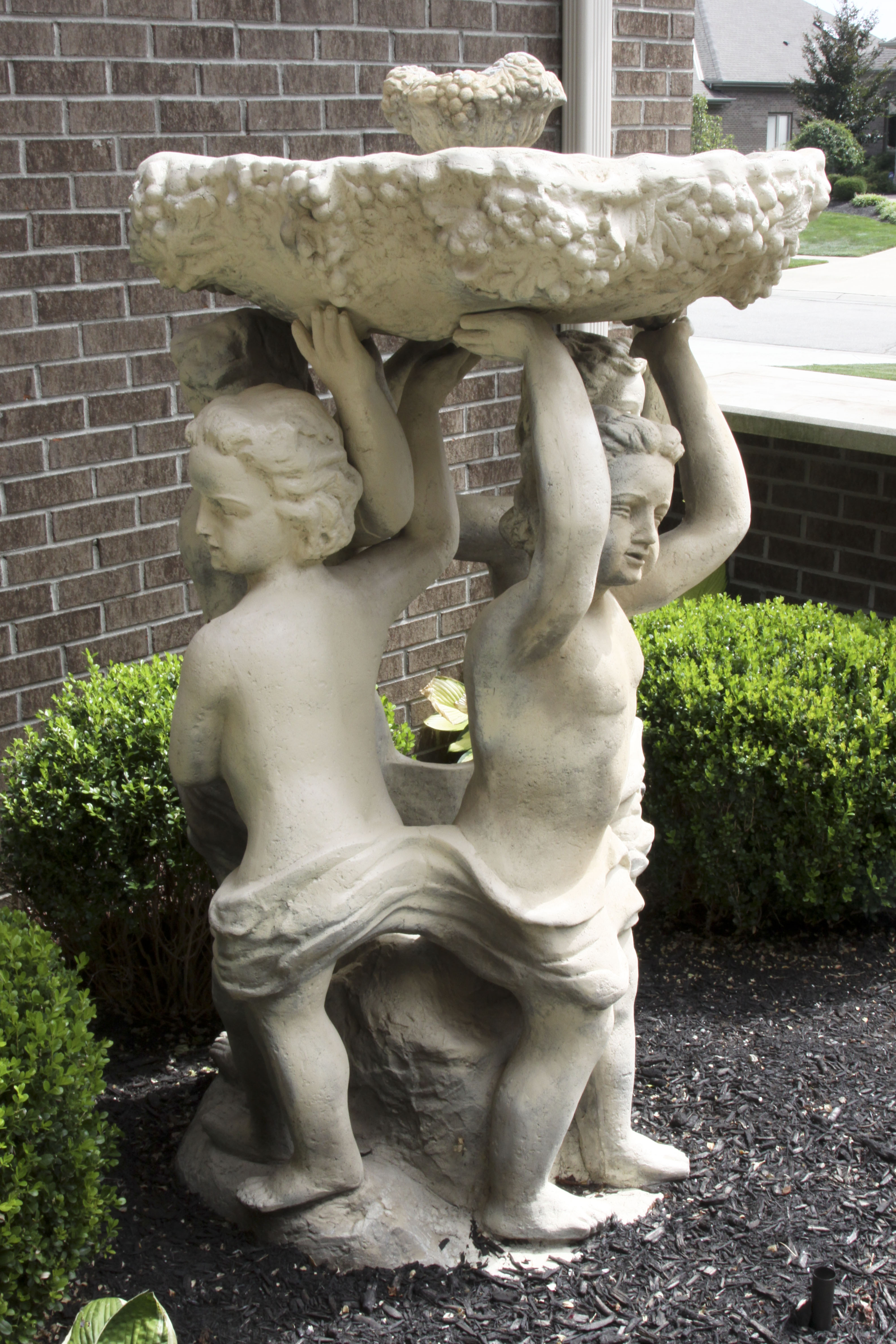 Large Outdoor Cement Cherub Fountain