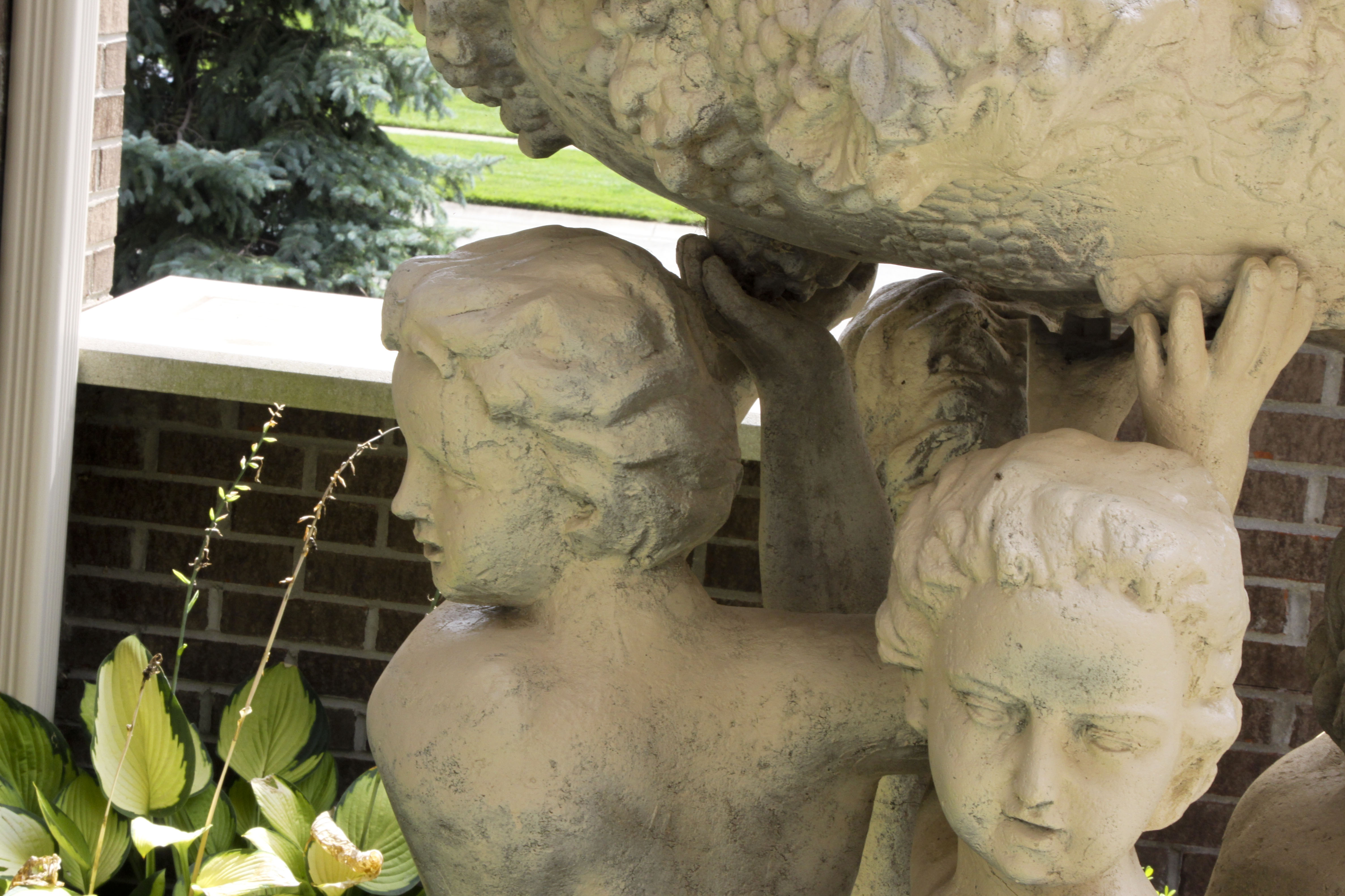 Large Outdoor Cement Cherub Fountain