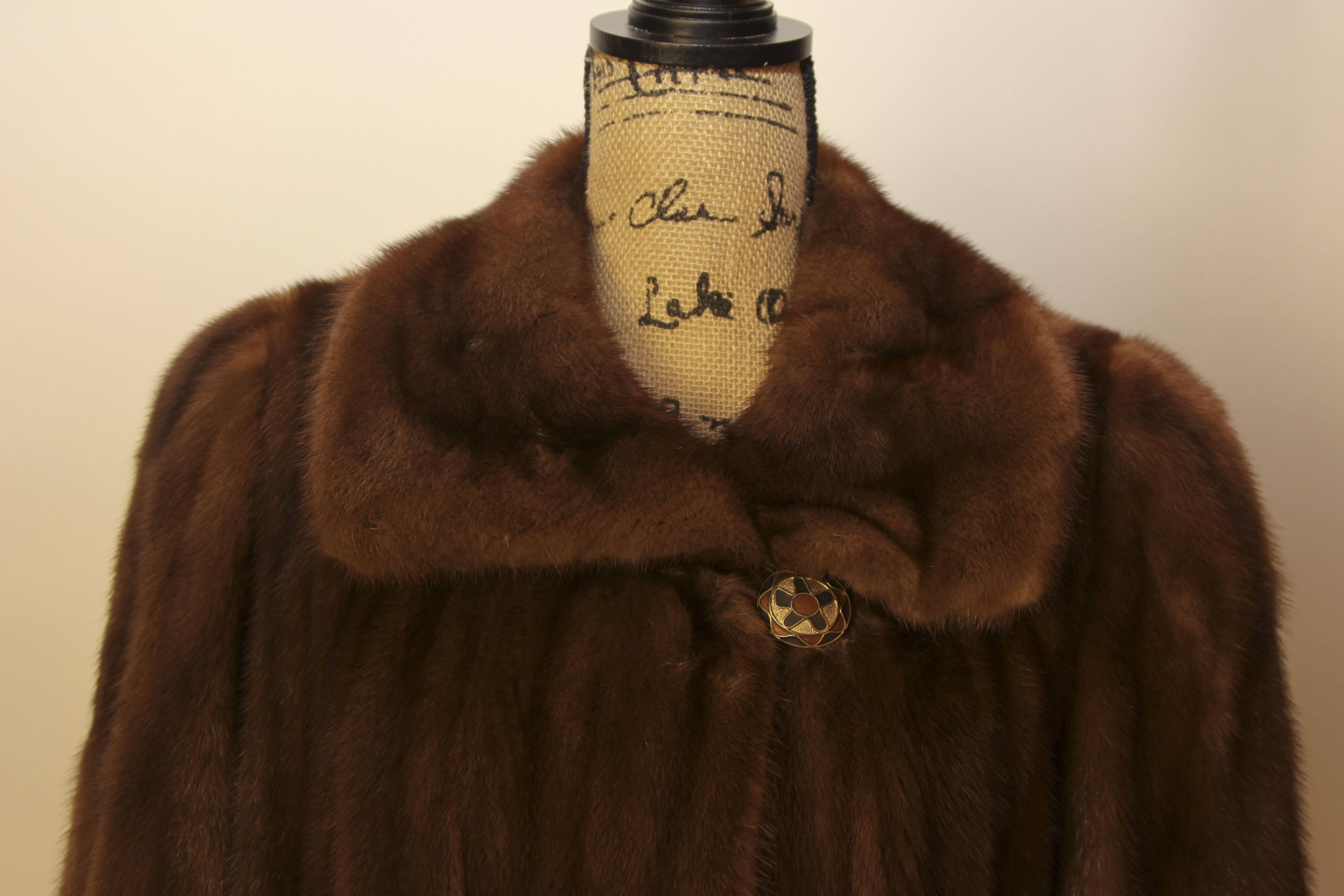 Louis Feraud Fourrure Women's Long Mink Fur Coat in Brown