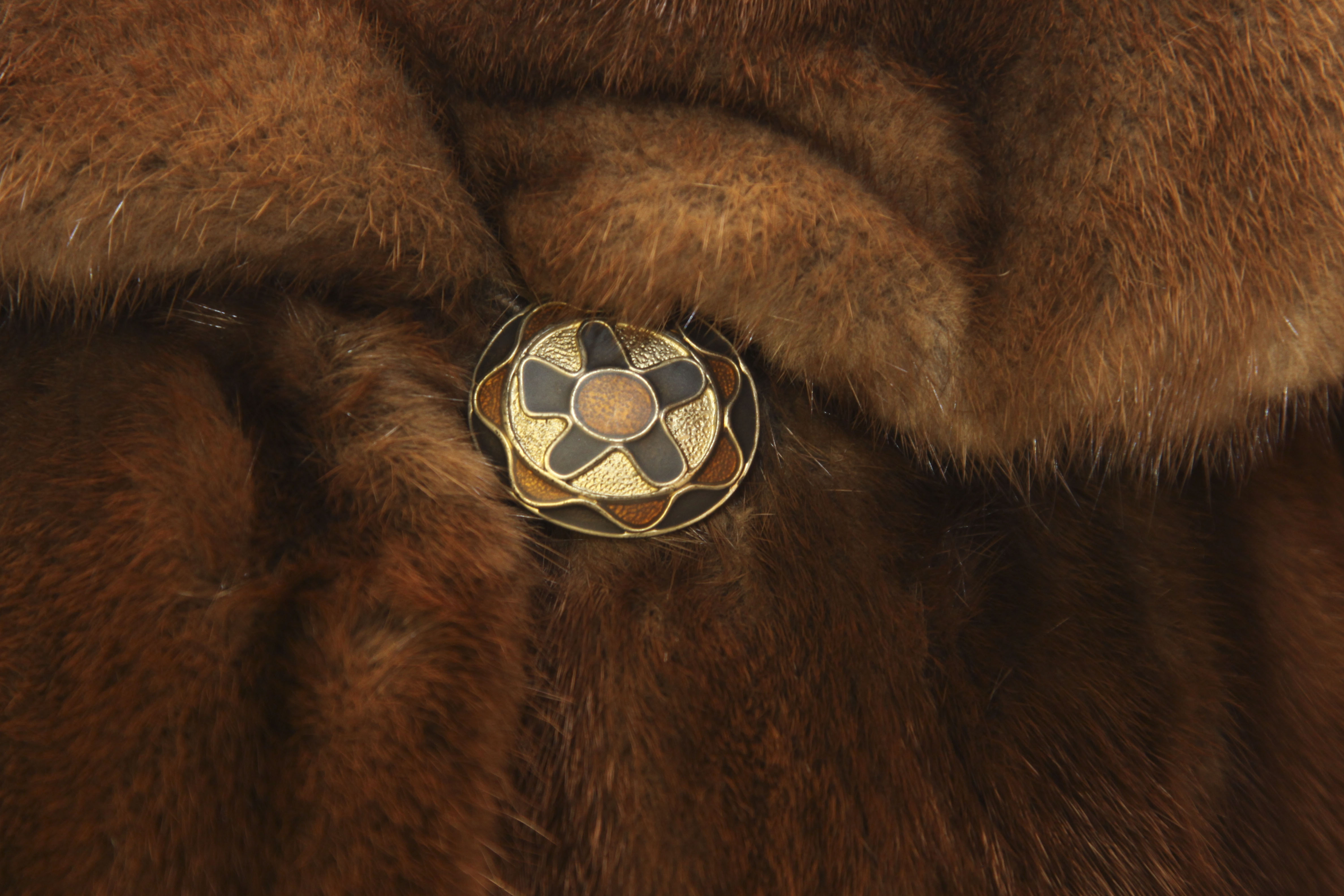 Louis Feraud Fourrure Women's Long Mink Fur Coat in Brown