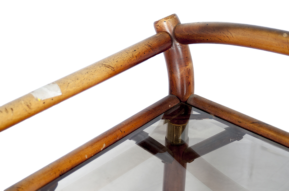 Vintage Bamboo and Rattan Tiki Bar Cart