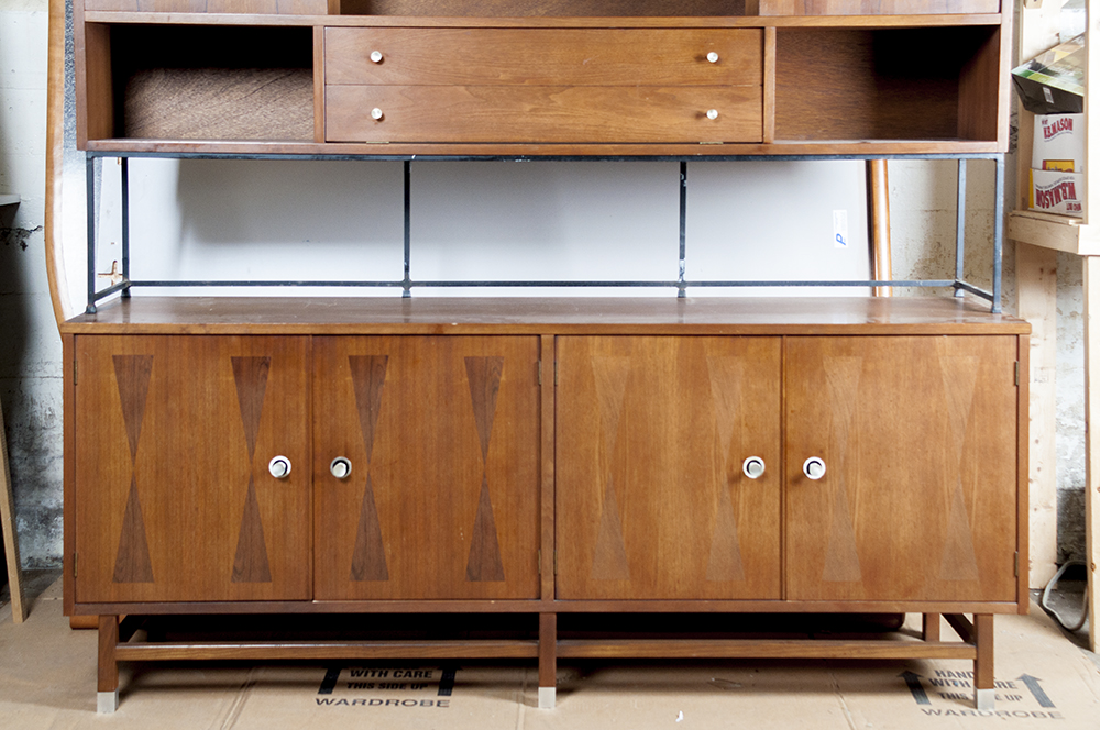 Mid Century Modern Credenza with Hutch Top