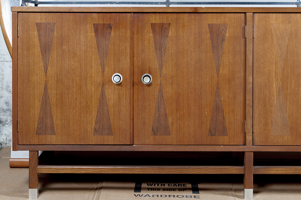 Mid Century Modern Credenza with Hutch Top