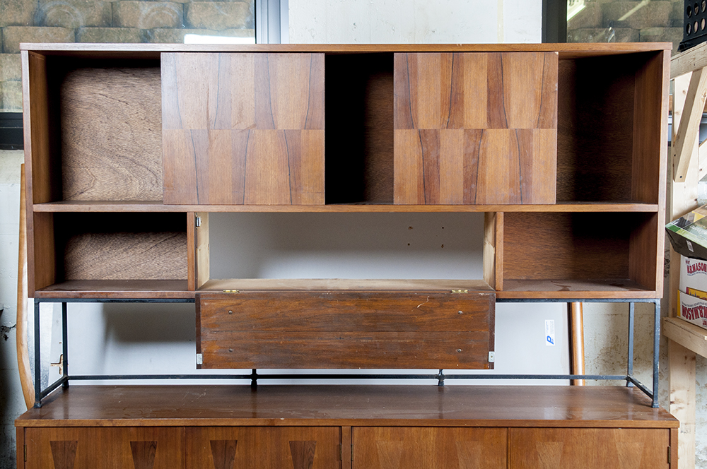 Mid Century Modern Credenza with Hutch Top