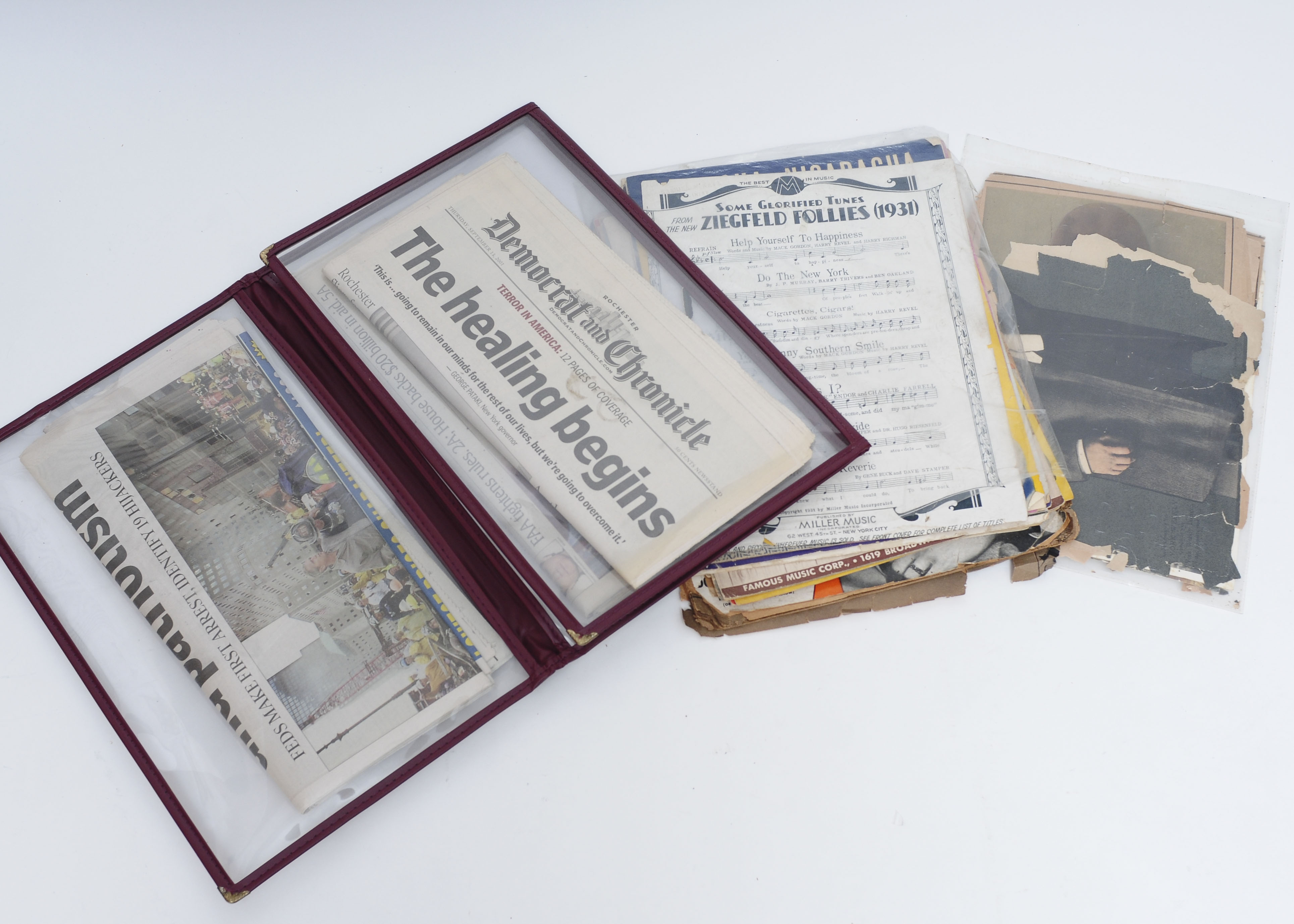 Vintage Sheet Music and News Clippings