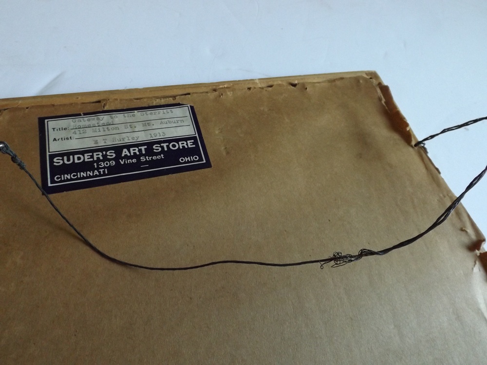 Signed E.T. Hurley Etching of Sterritt Homestead Gate, c. 1913