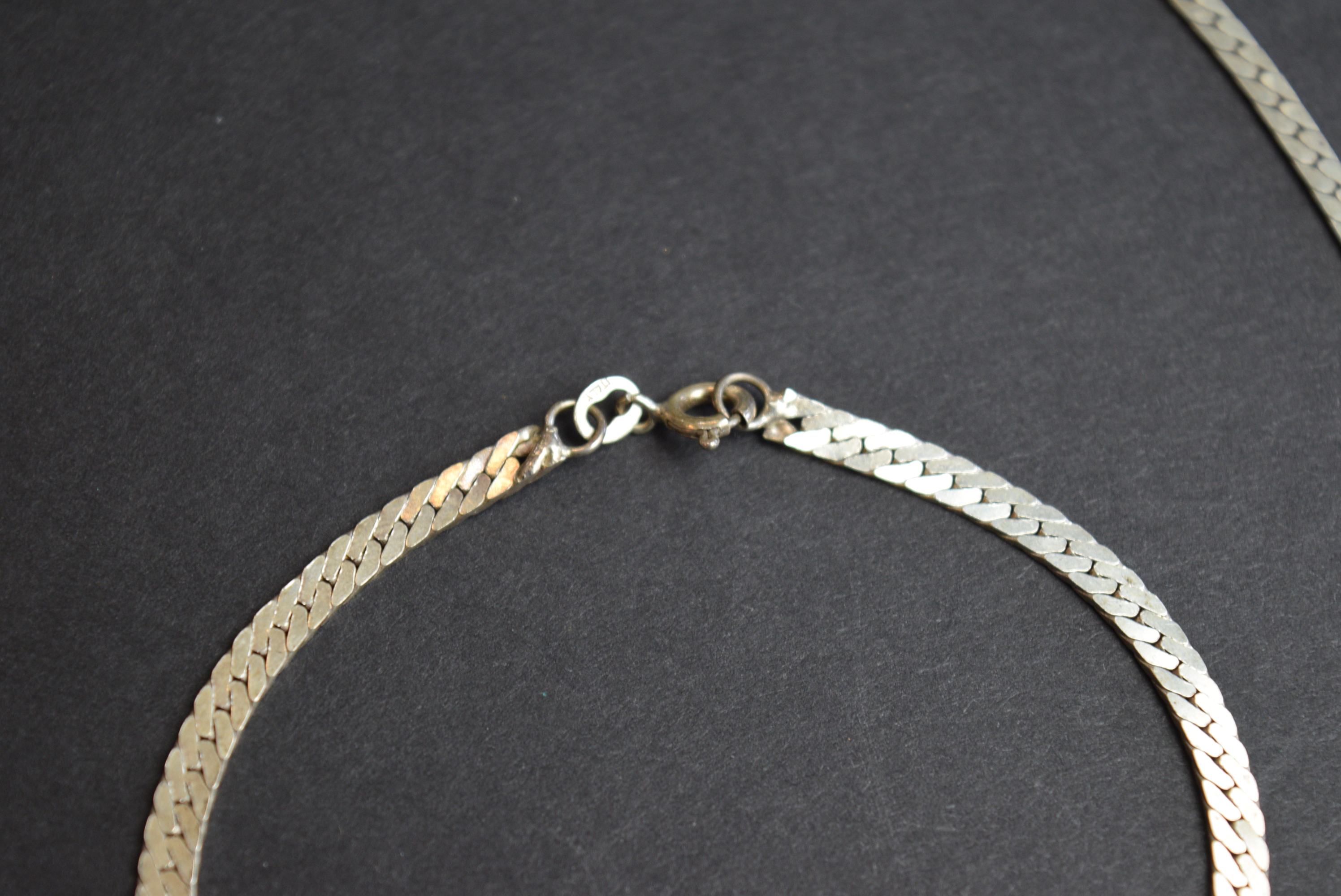 Sterling Silver Flat Link Necklace and Bracelet