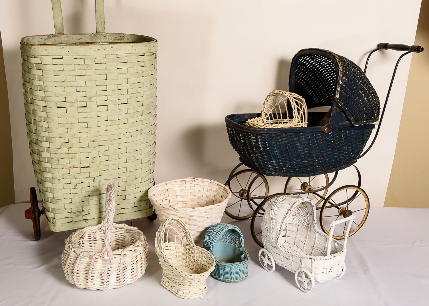 Woven Decorative Prams and Baskets