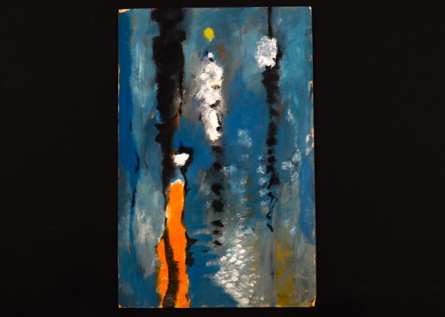 James Yoko "Flute Song" Abstract Oil on Matboard